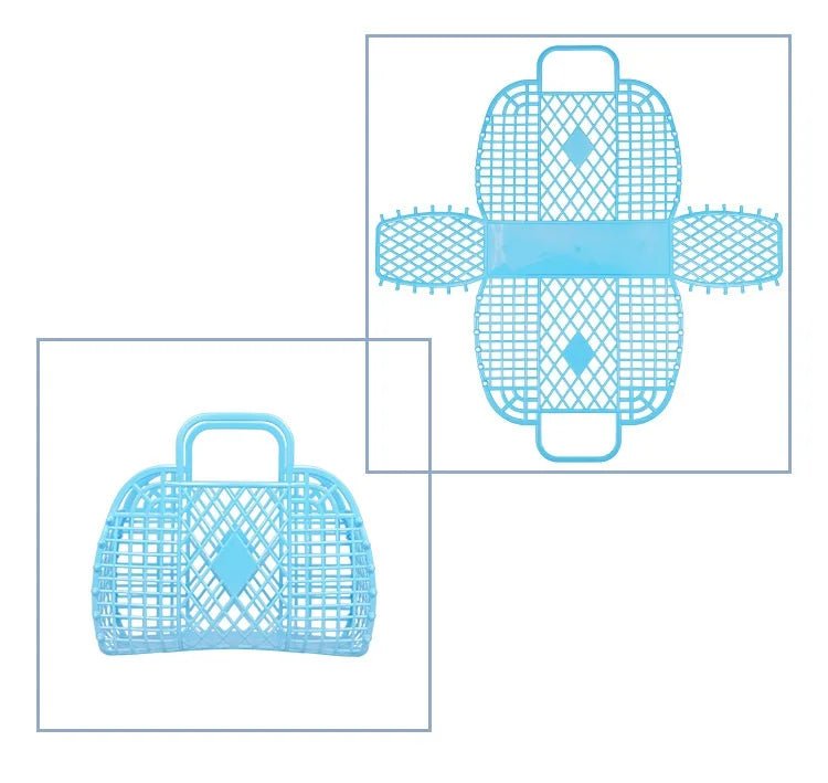 Personalized Vintage Foldable Waterproof Beach Bag Jelly Basket Unisex Wedding Party Favor Bags - Zeprah