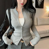 Plain Cardigan Spring and Autumn High - end Top Half - high Collar Outer Wear - Zeprah