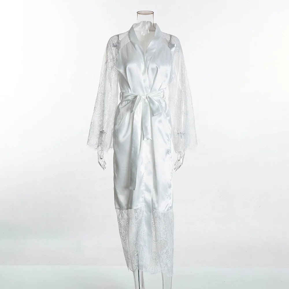 Plus Size Women's Sleepwear Sexy Long Robe Ladies Sexy Nighties - Zeprah