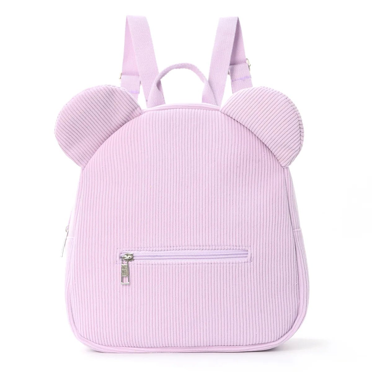 Plush Zipper Backpack Fashionable Casual Ear Little Bear Cartoon Cute Bear Embroidered Name Autumn Winter Children's Backpack - Zeprah