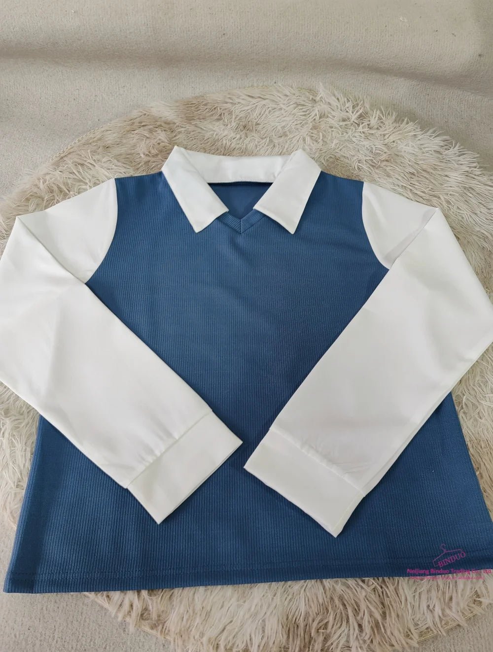 POLO Collar Base Shirt Popular Long Sleeve T-shirt Loose - fit Long Sleeve Short Top - Zeprah