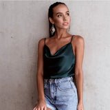 Polyester Cami Tank Top for Women V - Neck Blouses Tank Shirt - Zeprah