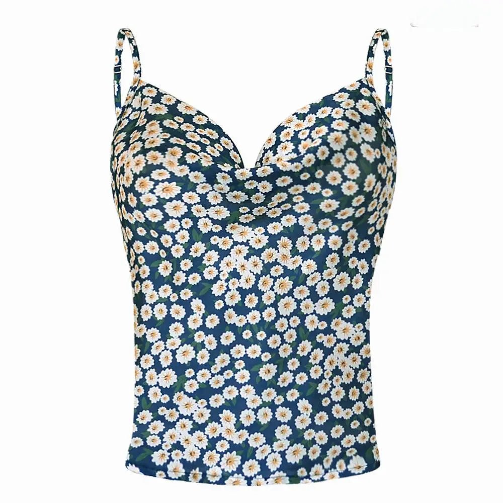 Polyester Cami Tank Top for Women V - Neck Blouses Tank Shirt - Zeprah