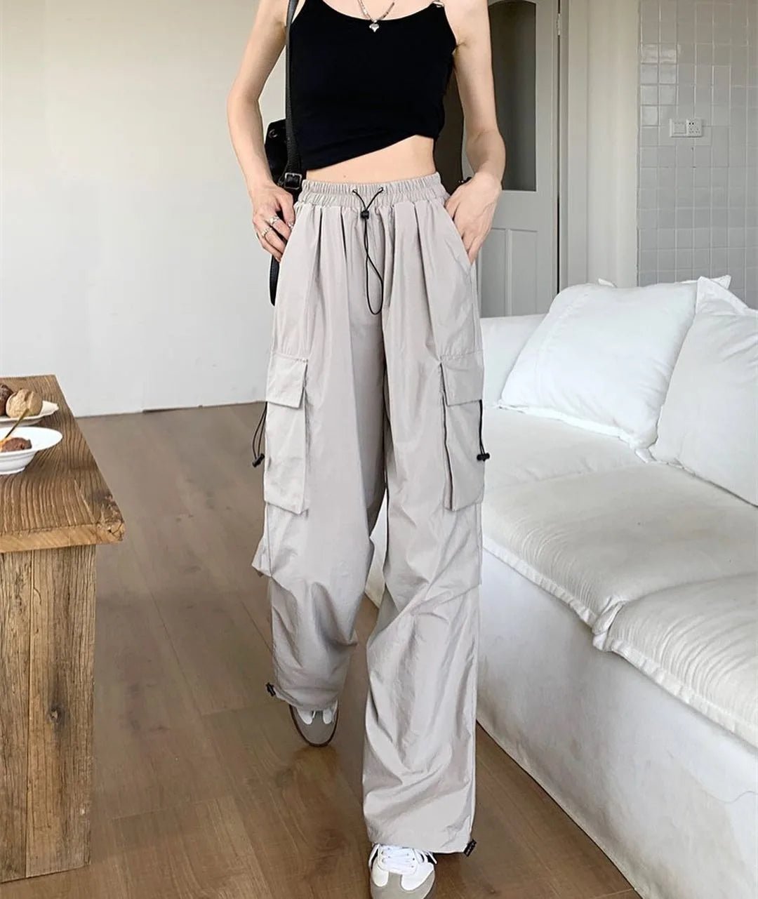 Popular Cargo Trousers Loose - fit Vintage Slacks Sporty Long Pants - Zeprah
