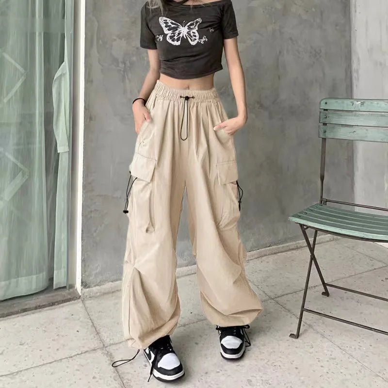 Popular Cargo Trousers Loose - fit Vintage Slacks Sporty Long Pants - Zeprah
