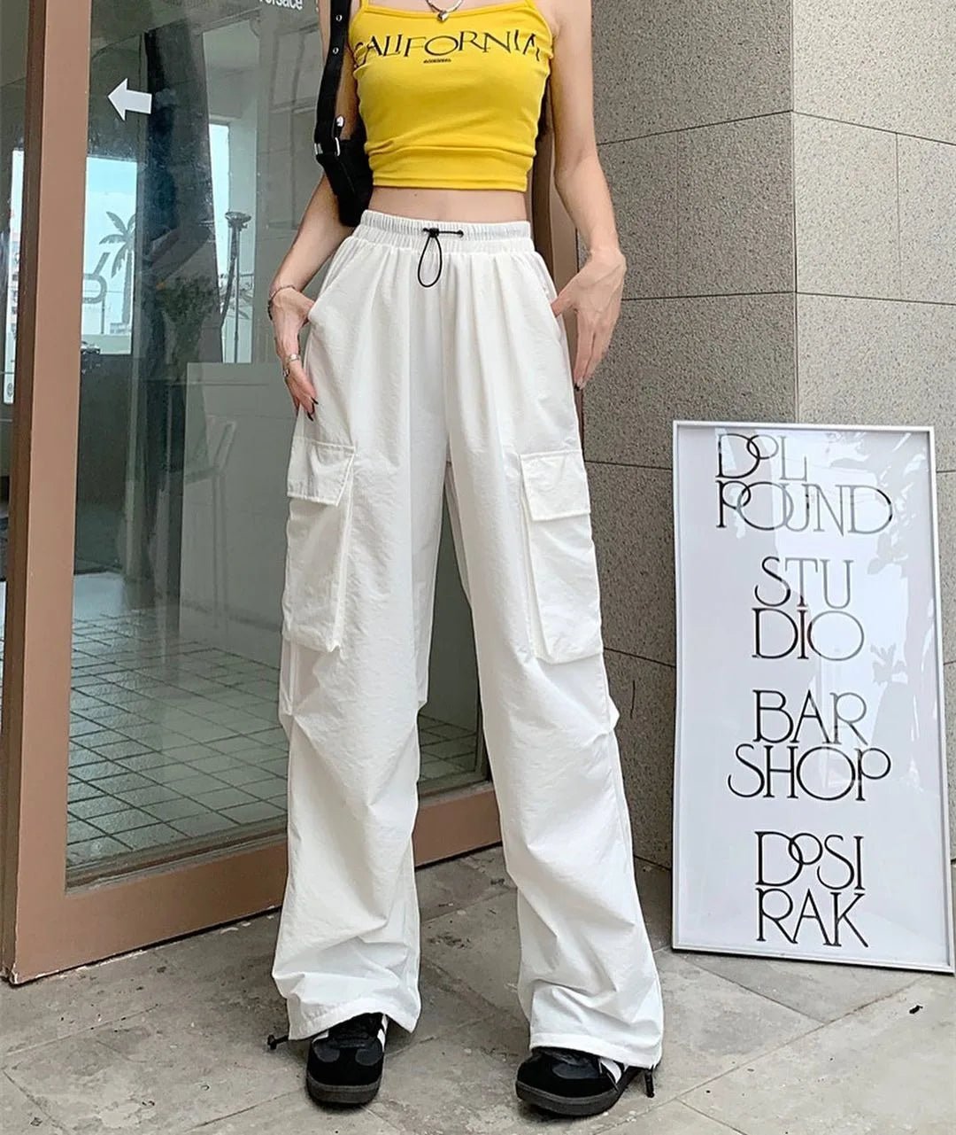 Popular Cargo Trousers Loose - fit Vintage Slacks Sporty Long Pants - Zeprah