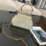 Popular DIY Handmade Solid Color Curved Rhinestone Acrylic Beaded Evening Clutch Bag Fashion Make Up Bag - Zeprah