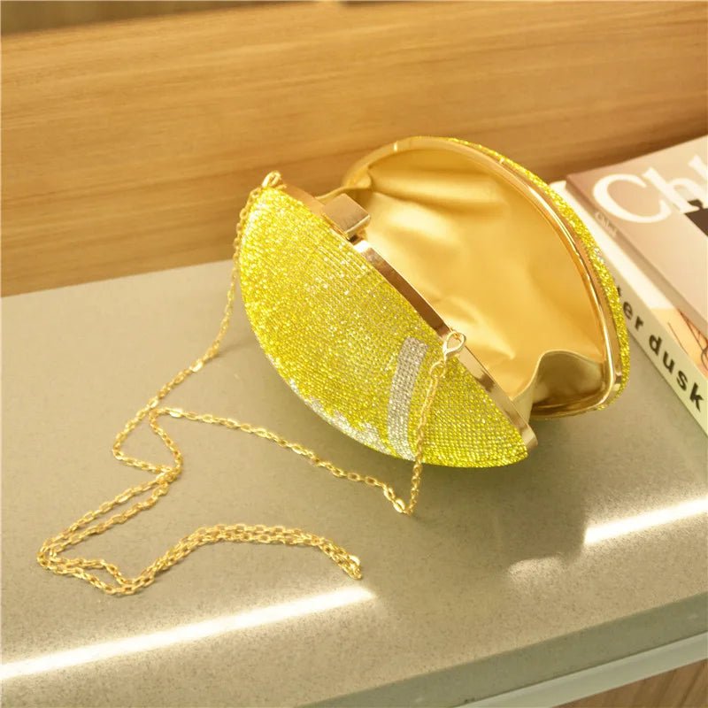 Popular New Trending Funny Football Purses Handbags for Women Luxury Bling Rhinestone Clutch Handbag Evening Bags - Zeprah