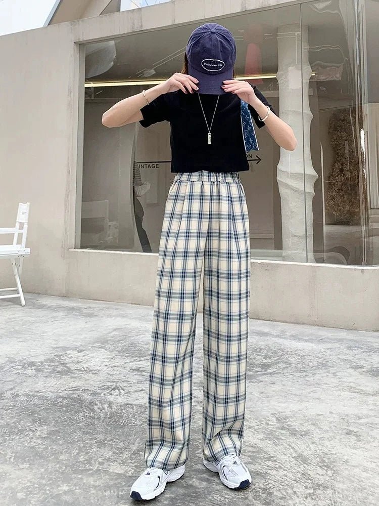 Popular Trousers Simple Summer Women's Trousers Checked Pants - Zeprah