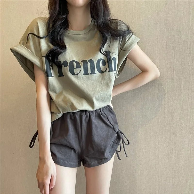 Premium Quality Graphic Tee Loose Tops for Women Modern Short Sleeve T-shirt - Zeprah