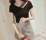 Premium Quality Graphic Tee Slim - fit Tops for Women V - neck Crop Top - Zeprah