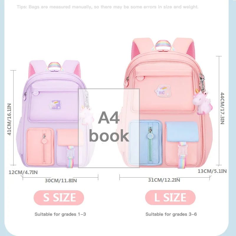Primary Students School Bags Lightweight Backpacks High Quality Girl Polyester - Zeprah