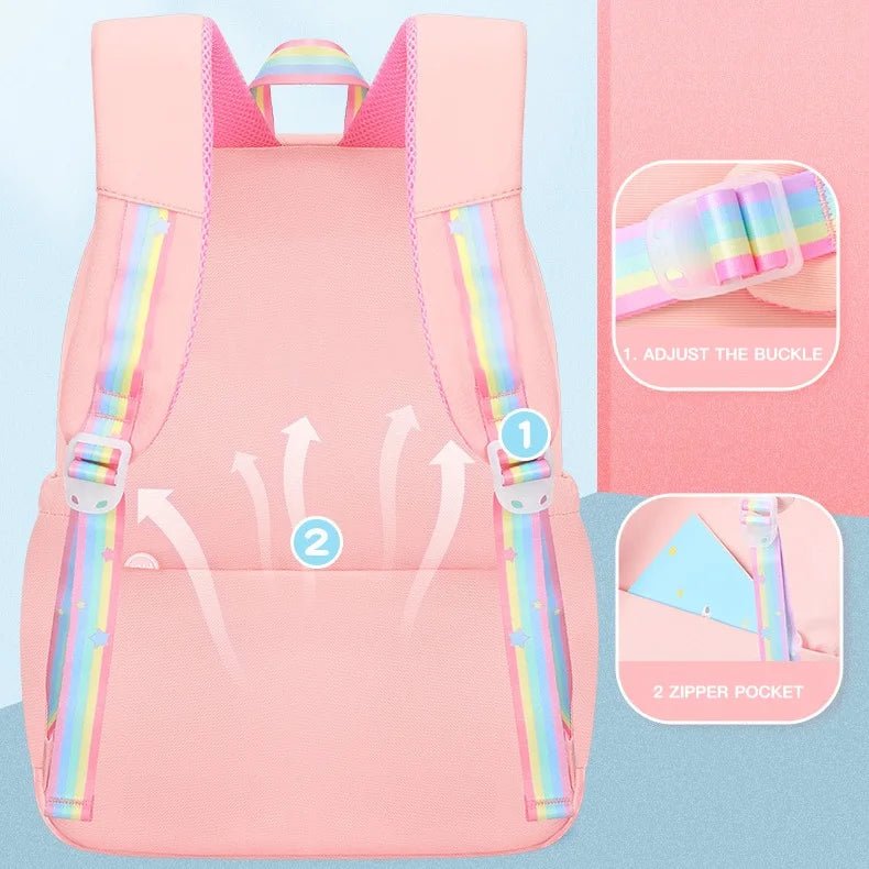 Primary Students School Bags Lightweight Backpacks High Quality Girl Polyester - Zeprah