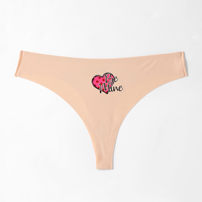 Printed Heart Graphic Thong Set – Seamless Design - Zeprah