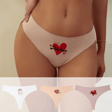 Printed Heart Graphic Thong Set – Seamless Design - Zeprah