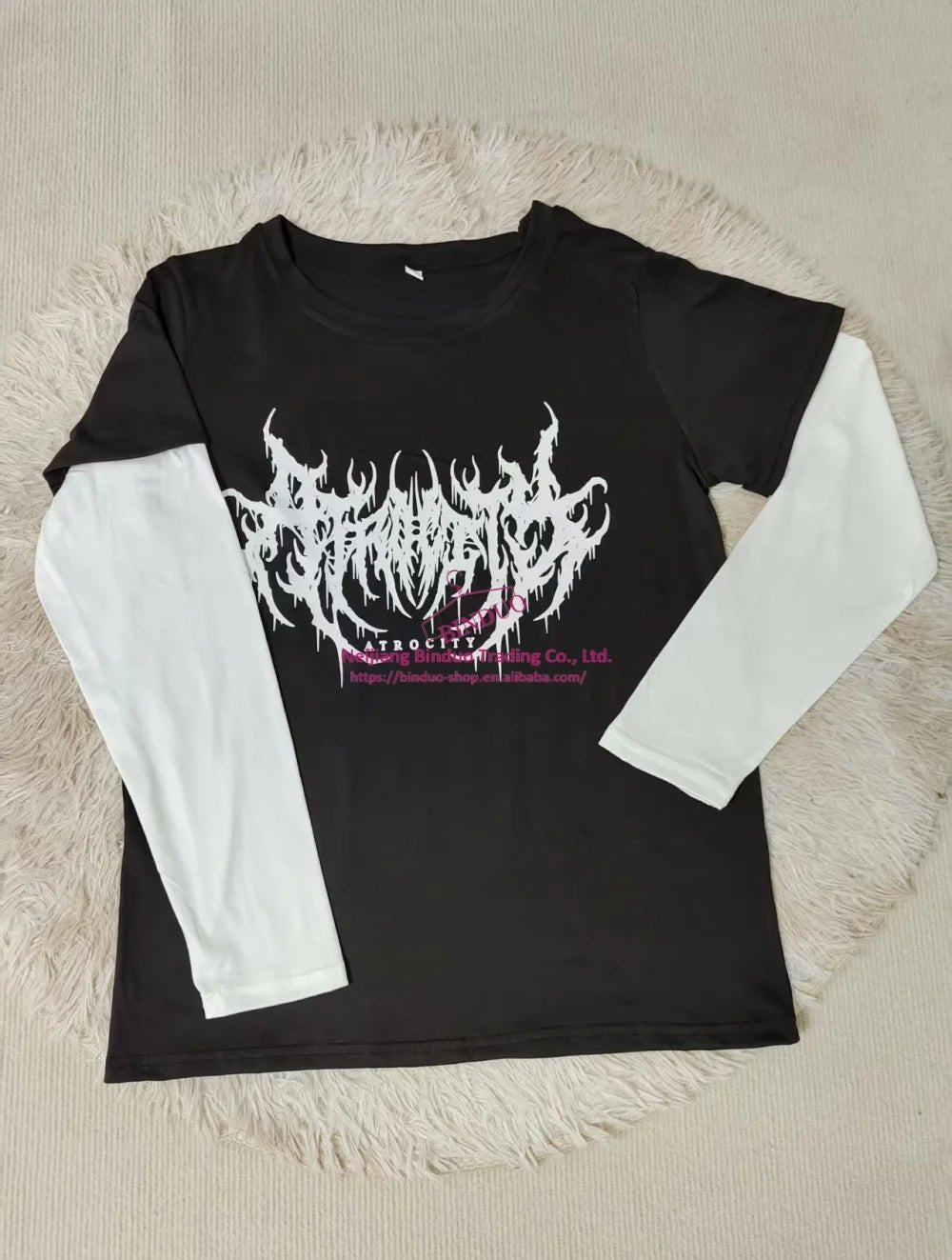 Printed Long Sleeve T-shirt Loose - fit Long - sleeved Top Unique Long Sleeve Short Top - Zeprah