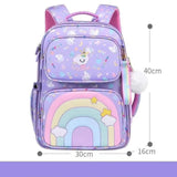 Protection Lightweight for Girls Double Shoulder Bag Waterproof Nylon Backpack for Elementary School Students - Zeprah