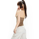 Punk Diamond Shine Millennium Y2K Retro Tops Tight Slim Body Shape High Waist Tank Top Unisex Vest Sexy Club Halter - Zeprah