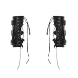 Punk Style Short Black Tank Top Button Metal Buckles Breathable Eco - Friendly Patchwork Ruffled Collar Dancewear Shaping Layer - Zeprah