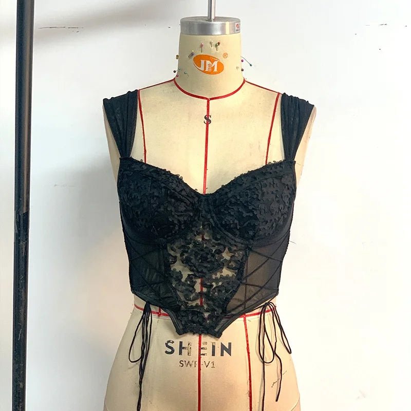 Push up Sheer Spaghetti Straps Going Out Women's tank Tops Crop Tops for Women Women's Underwear - Zeprah