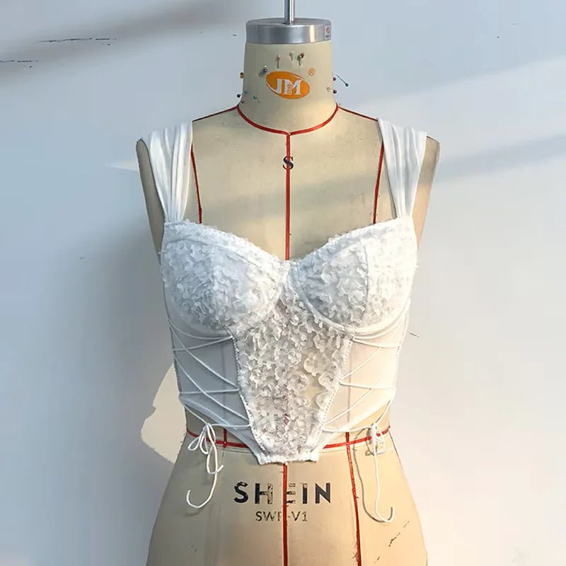 Push up Sheer Spaghetti Straps Going Out Women's tank Tops Crop Tops for Women Women's Underwear - Zeprah