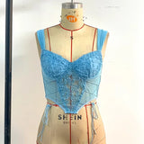 Push up Sheer Spaghetti Straps Going Out Women's tank Tops Crop Tops for Women Women's Underwear - Zeprah