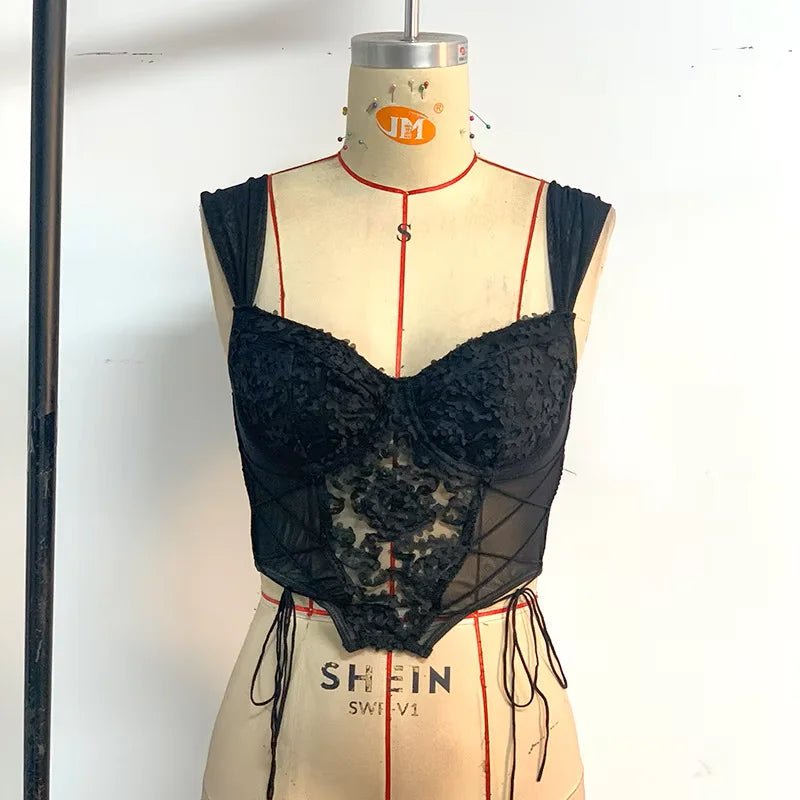 Push up Sheer Spaghetti Straps Going Out Women's tank Tops Crop Tops for Women Women's Underwear - Zeprah