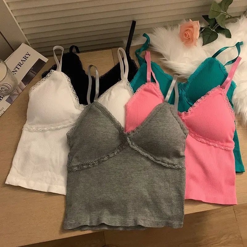 Removable Pad Sexy Crop Top Camisoles Women's tank Tops - Zeprah