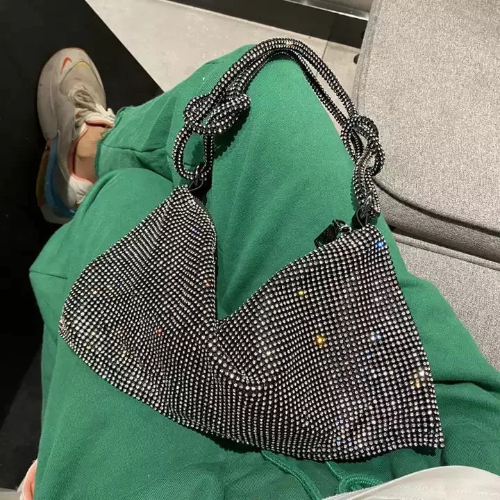 Rhinestone Purse for Women Evening Bag Sparkly Hobo Bag for Vacation Evening Bag - Zeprah