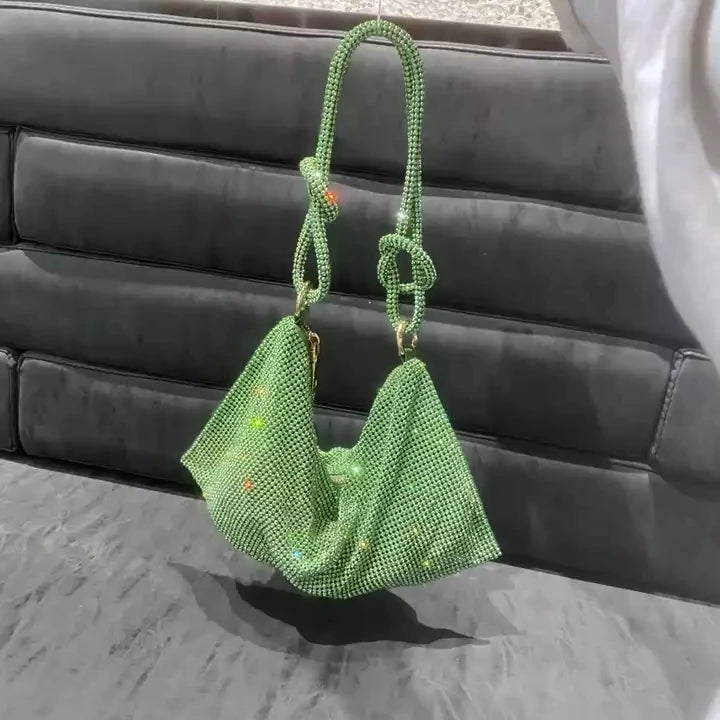 Rhinestone Purse for Women Evening Bag Sparkly Hobo Bag for Vacation Evening Bag - Zeprah