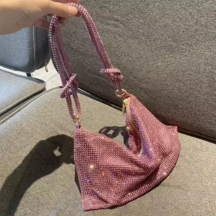 Rhinestone Purse for Women Evening Bag Sparkly Hobo Bag for Vacation Evening Bag - Zeprah