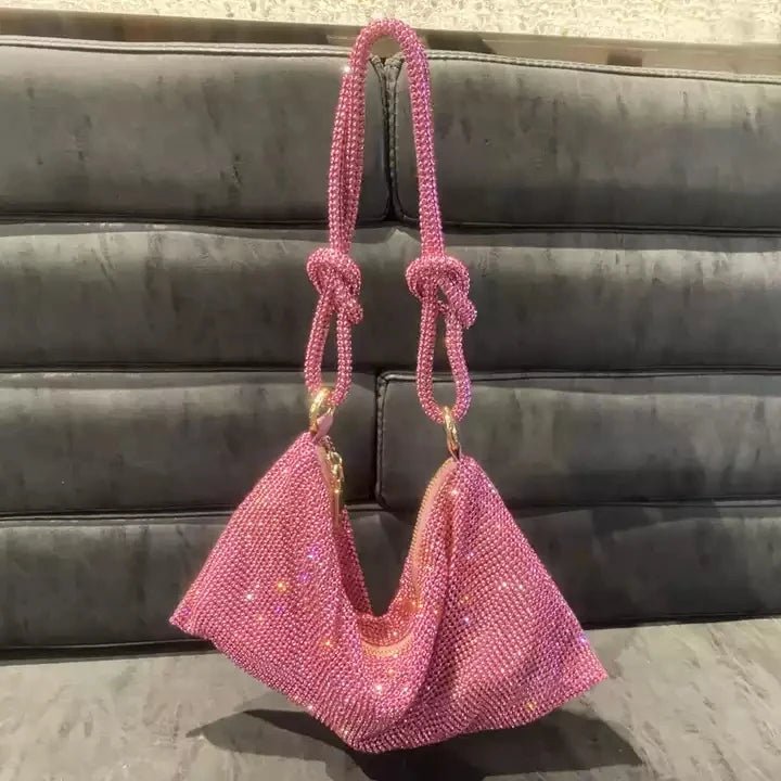 Rhinestone Purse for Women Evening Bag Sparkly Hobo Bag for Vacation Evening Bag - Zeprah