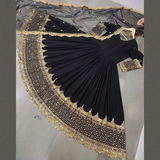 3 pc sequence Embroidery long Chiffon Maxi