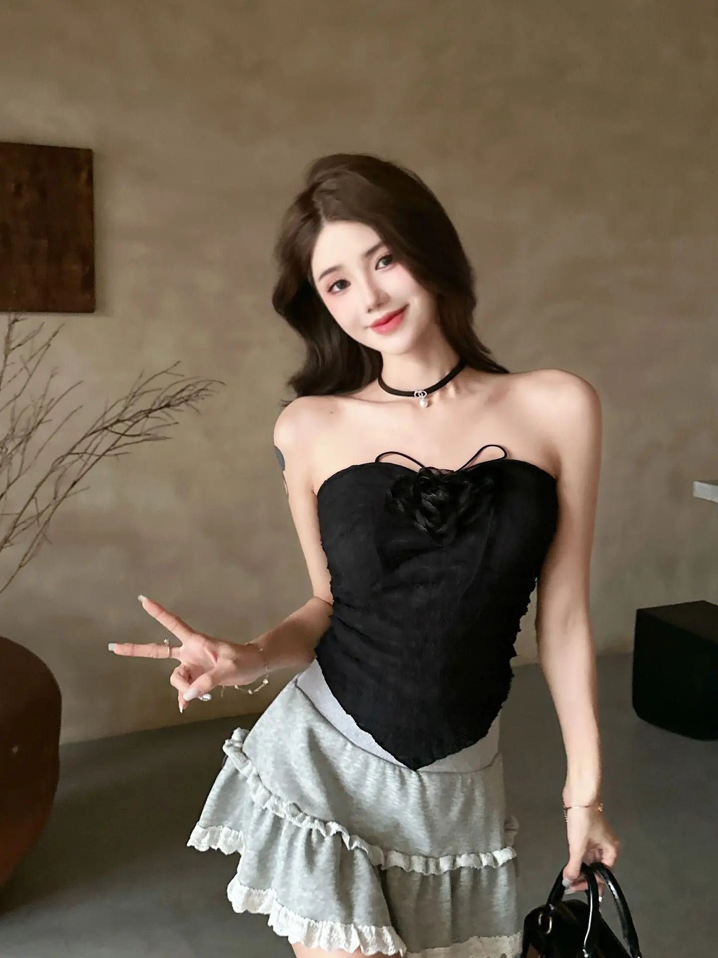 Rose Cropped Top Summer Basic tank Top Popular Women's Tanks Camis - Zeprah