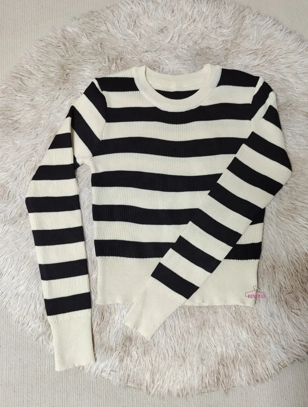 Round Neck Base Sweater Knitted Long - sleeved Top Slim - fit Long Sleeve Short Top - Zeprah