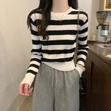 Round Neck Base Sweater Knitted Long - sleeved Top Slim - fit Long Sleeve Short Top - Zeprah