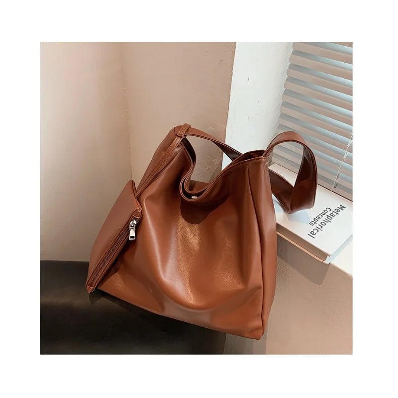 Sac a Main Femme Large Capacity Leather Combo Luxury Handbags for Women Fashion Shoulder Armpit Purses Ladies Hand Bags - Zeprah
