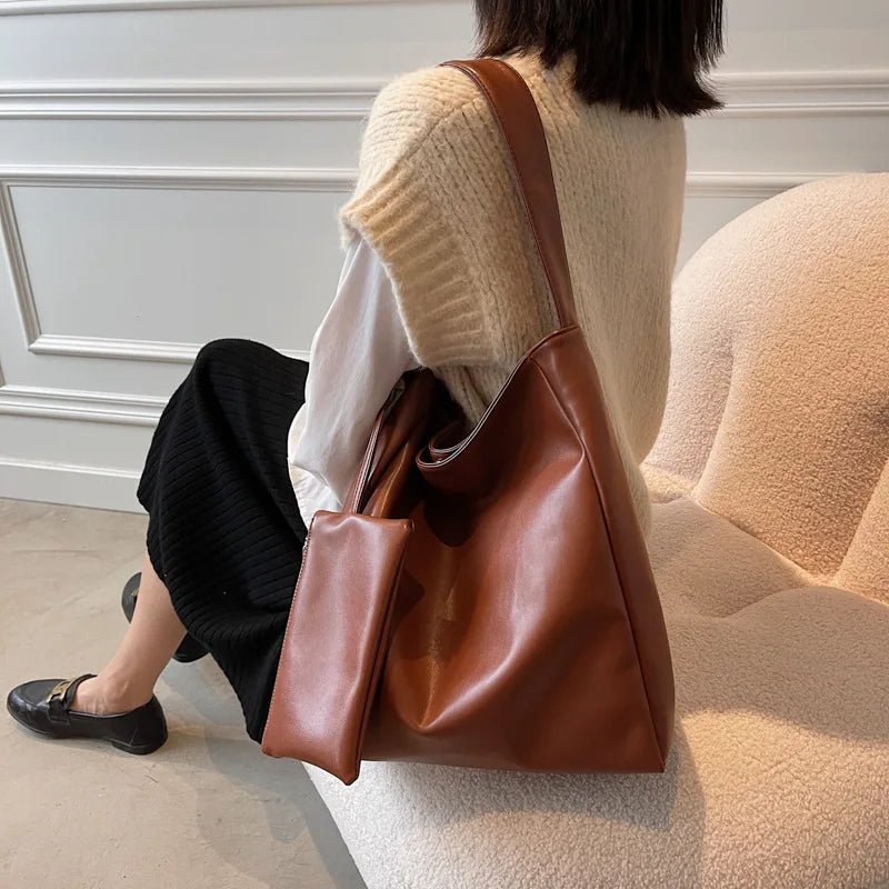 Sac a Main Femme Large Capacity Leather Combo Luxury Handbags for Women Fashion Shoulder Armpit Purses Ladies Hand Bags - Zeprah