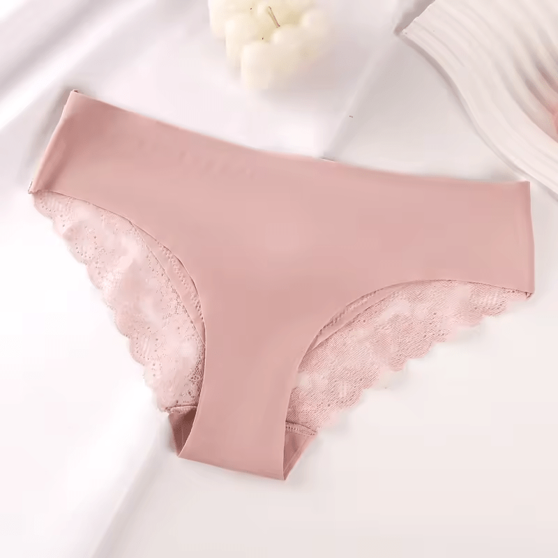 Sage color High - Cut Sheer Lace Underwear | Mid - Rise Mesh Briefs - Zeprah