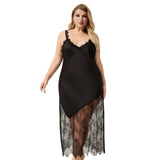 Satin Camisole Nightgown Women Summer Lace Sexy Backless Long Homewear - Zeprah