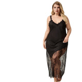 Satin Camisole Nightgown Women Summer Lace Sexy Backless Long Homewear - Zeprah