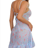 See - Through Sexy Camisole Lace Floral Temptation Nightdress Set - Zeprah