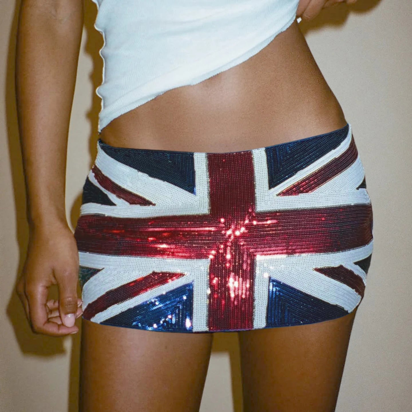 Sequin Wrap Mini Skirt Dropped Waist Bodycon Party Skirt with Contrast Trim Shiny Glitter Anti - Wrinkle Street Style - Zeprah