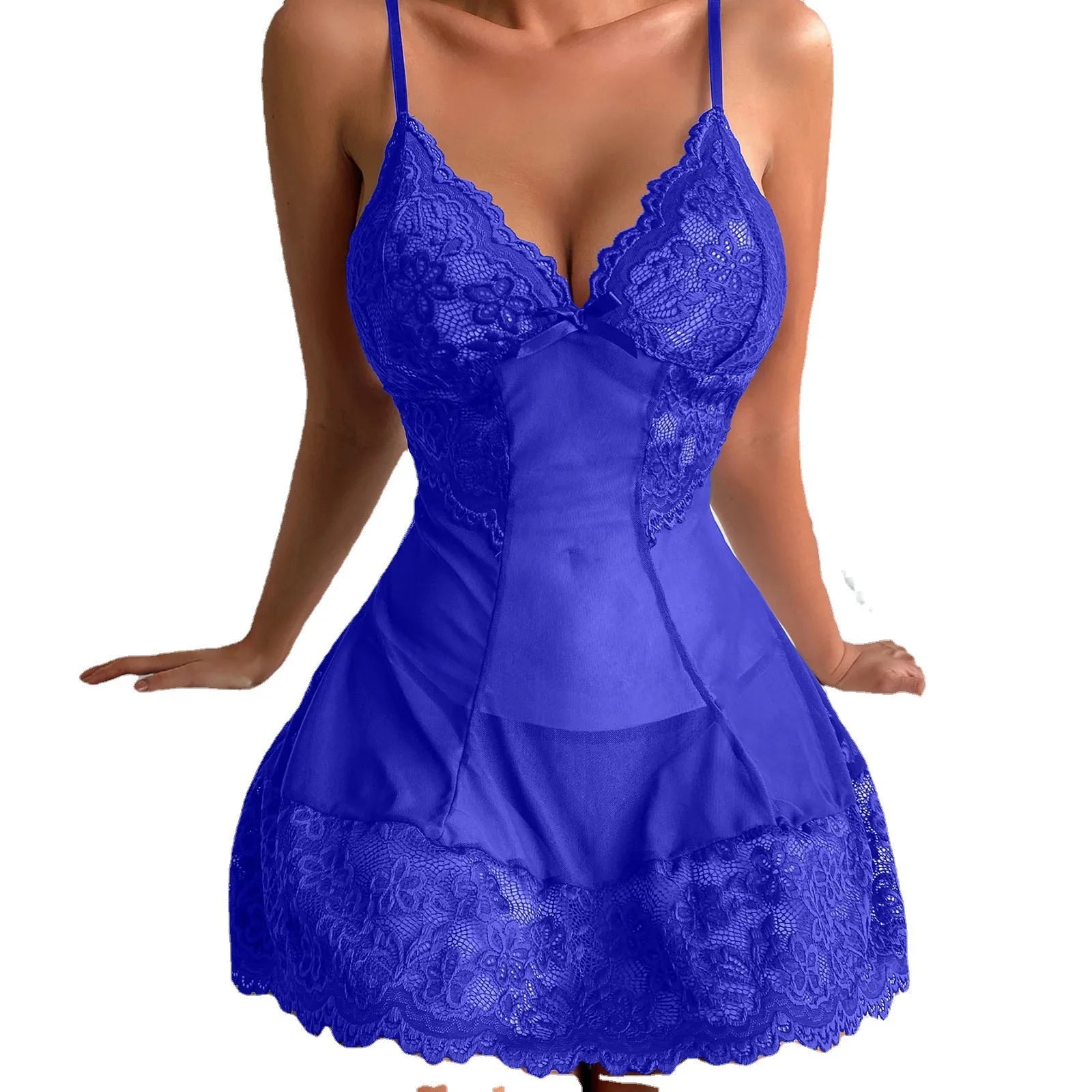 Sexy European American Lace Temptation Lingerie Leopard Crocheted Women's Pajamas - Zeprah
