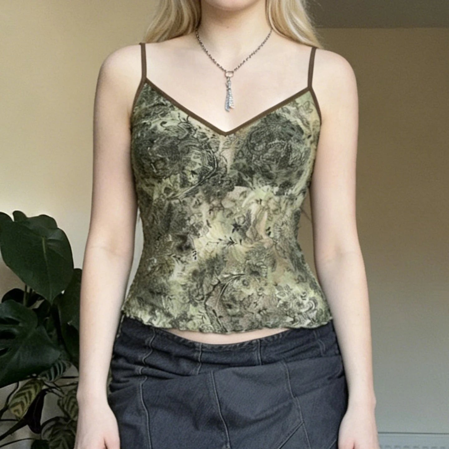 Sexy Gradient Lace Breathable Eco - Friendly Camisole Top Stretchy Slim Fit Spaghetti Strap - Zeprah