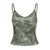 Sexy Gradient Lace Breathable Eco - Friendly Camisole Top Stretchy Slim Fit Spaghetti Strap - Zeprah
