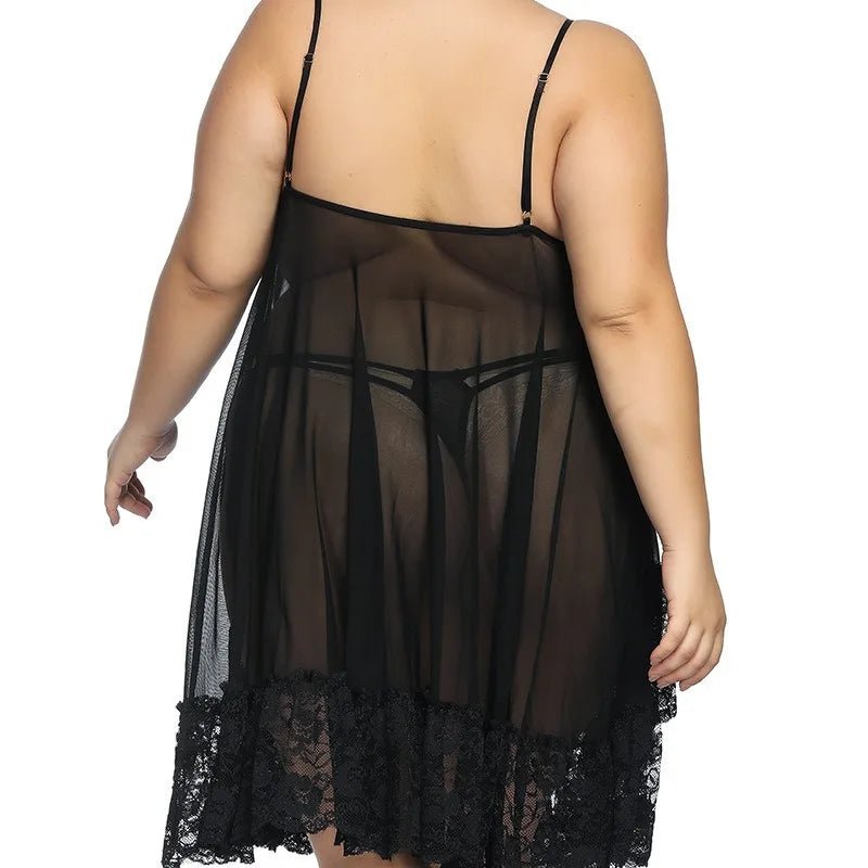 Sexy Lingerie European American Style Plus Size Women's Nightdress Camisole Dress Sleepwear - Zeprah