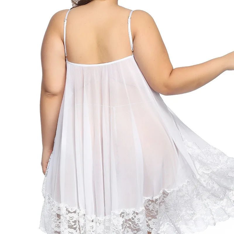 Sexy Lingerie European American Style Plus Size Women's Nightdress Camisole Dress Sleepwear - Zeprah