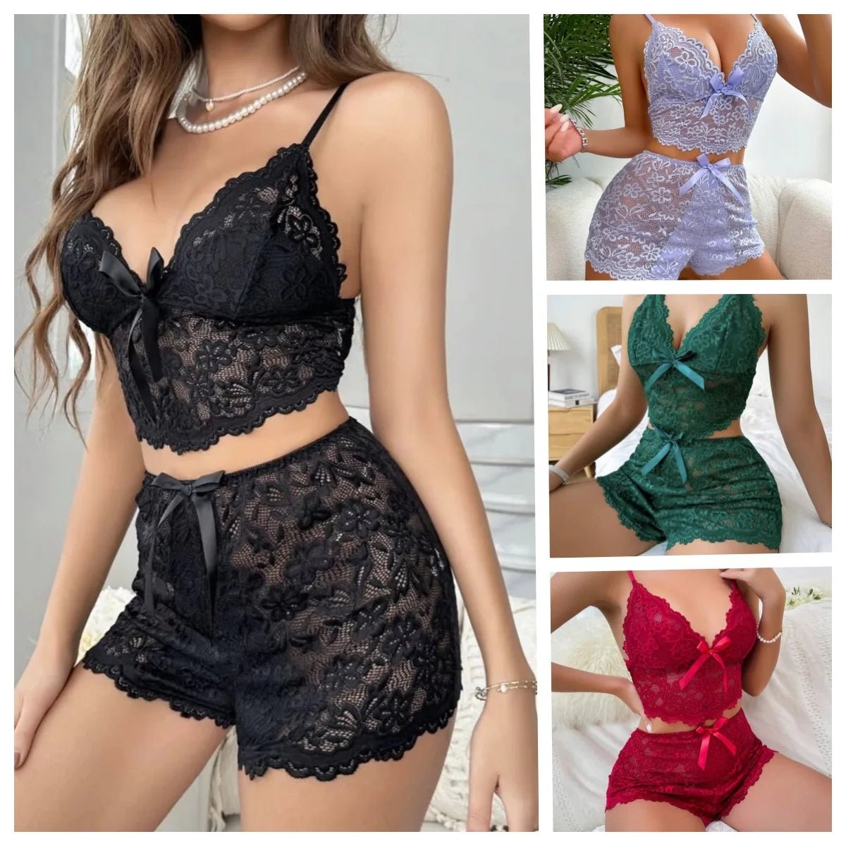 Sexy Lingerie Lace Nightgowns Homewear Spring Cross - border Hot Sale - Zeprah