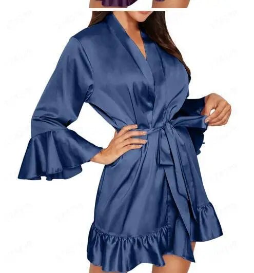 Sexy Lingerie Nightgown Home Pajamas Silk - Zeprah
